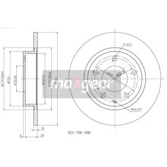 Jeu de 2 disques de frein arrière MAXGEAR 19-0717