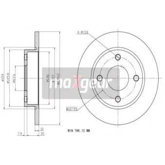 Jeu de 2 disques de frein avant MAXGEAR 19-0718