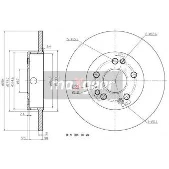 Jeu de 2 disques de frein avant MAXGEAR 19-0719