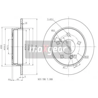 Jeu de 2 disques de frein arrière MAXGEAR 19-0722