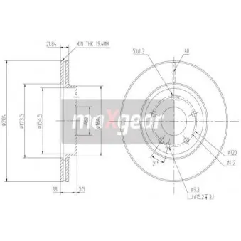 Jeu de 2 disques de frein avant MAXGEAR 19-0723