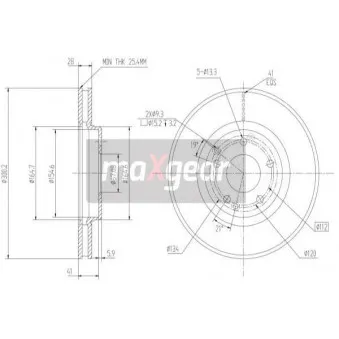 Jeu de 2 disques de frein avant MAXGEAR 19-0724
