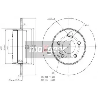 Jeu de 2 disques de frein arrière MAXGEAR 19-0726