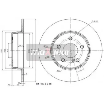 Jeu de 2 disques de frein arrière MAXGEAR 19-0727