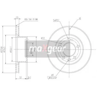 Jeu de 2 disques de frein avant MAXGEAR 19-0728