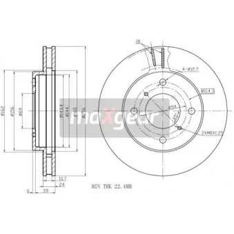 Jeu de 2 disques de frein avant MAXGEAR 19-0731