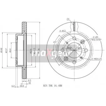 Jeu de 2 disques de frein avant MAXGEAR 19-0732