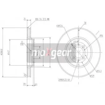 Jeu de 2 disques de frein avant MAXGEAR 19-0734
