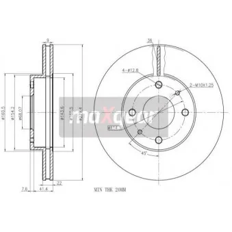 Jeu de 2 disques de frein avant MAXGEAR 19-0735