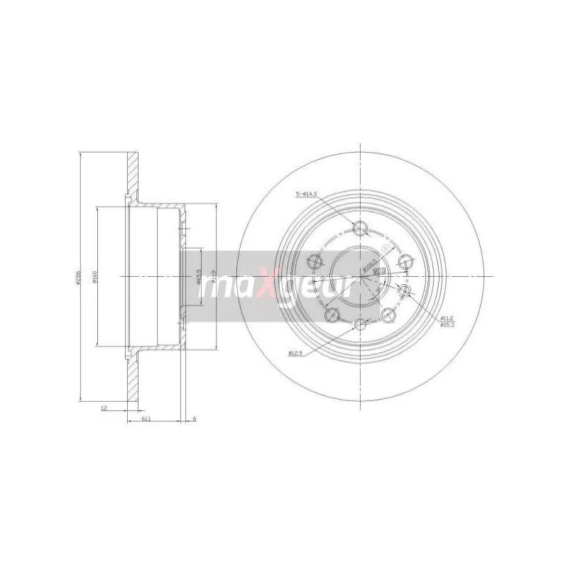 Jeu de 2 disques de frein arrière MAXGEAR 19-0738