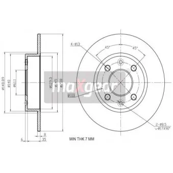 Jeu de 2 disques de frein avant MAXGEAR 19-0746