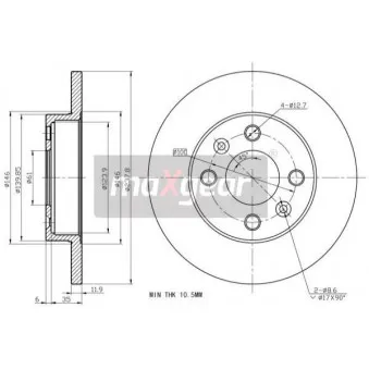 Jeu de 2 disques de frein avant MAXGEAR 19-0748