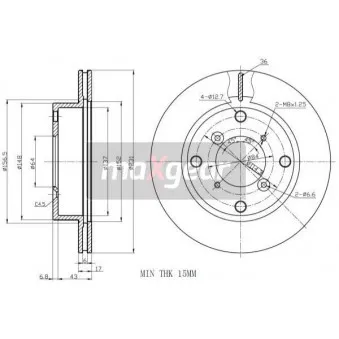 Jeu de 2 disques de frein avant MAXGEAR 19-0750