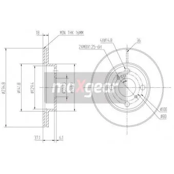 Jeu de 2 disques de frein avant MAXGEAR 19-0751
