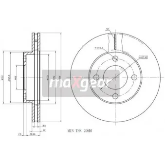 Jeu de 2 disques de frein avant MAXGEAR 19-0752
