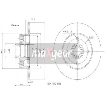 Jeu de 2 disques de frein arrière MAXGEAR 19-0753