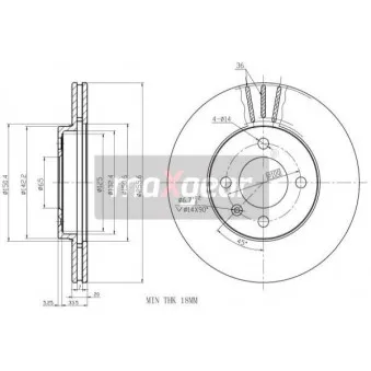 Jeu de 2 disques de frein avant MAXGEAR 19-0754