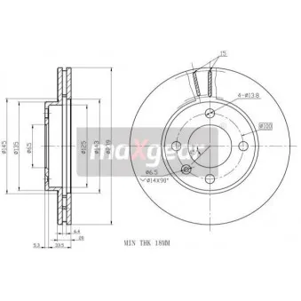 Jeu de 2 disques de frein avant MAXGEAR 19-0755