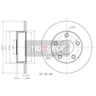 Jeu de 2 disques de frein arrière MAXGEAR 19-0756
