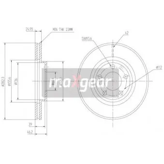 Jeu de 2 disques de frein avant MAXGEAR 19-0757