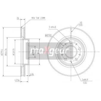 Jeu de 2 disques de frein avant MAXGEAR 19-0761