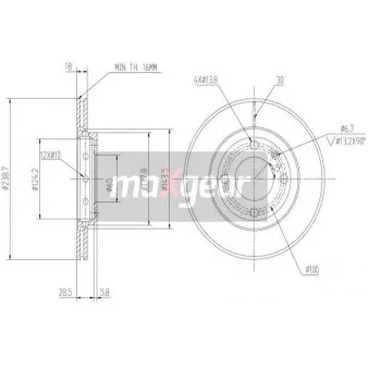 Jeu de 2 disques de frein avant MAXGEAR 19-0763