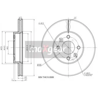 Jeu de 2 disques de frein avant MAXGEAR 19-0766