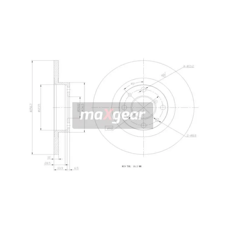 Jeu de 2 disques de frein avant MAXGEAR 19-0768