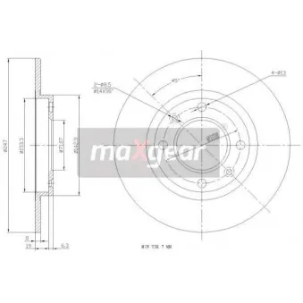 Jeu de 2 disques de frein arrière MAXGEAR 19-0769