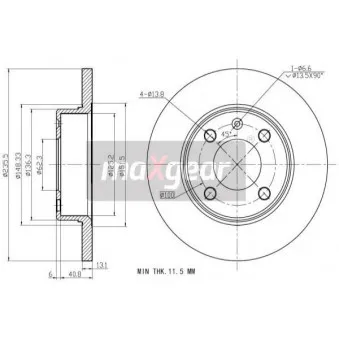 Jeu de 2 disques de frein avant MAXGEAR 19-0773