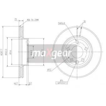 Jeu de 2 disques de frein avant MAXGEAR 19-0775