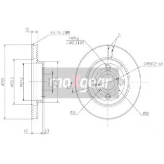 Jeu de 2 disques de frein avant MAXGEAR 19-0777