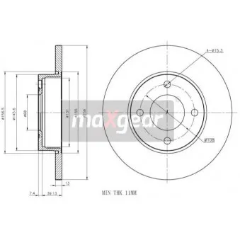 Jeu de 2 disques de frein avant MAXGEAR 19-0778