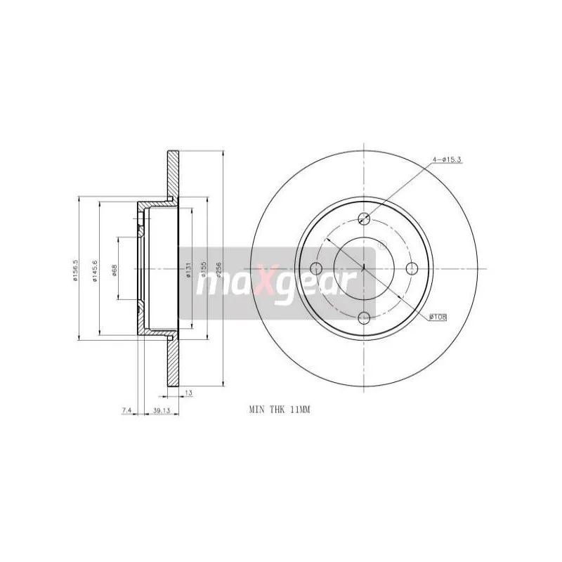 Jeu de 2 disques de frein avant MAXGEAR 19-0778
