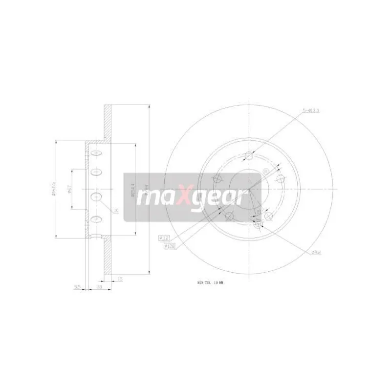 Jeu de 2 disques de frein avant MAXGEAR 19-0780