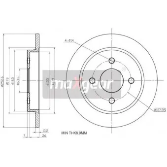Jeu de 2 disques de frein arrière MAXGEAR 19-0781