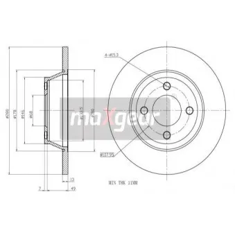 Jeu de 2 disques de frein avant MAXGEAR 19-0782MAX