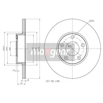 Jeu de 2 disques de frein avant MAXGEAR 19-0783