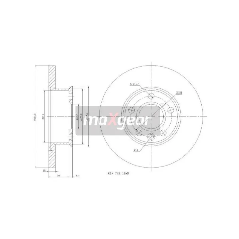 Jeu de 2 disques de frein avant MAXGEAR 19-0784