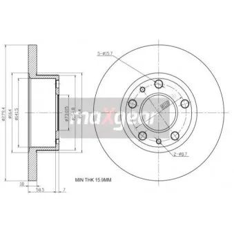 Jeu de 2 disques de frein avant MAXGEAR 19-0785