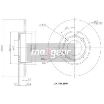 Jeu de 2 disques de frein avant MAXGEAR 19-0786