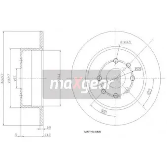 Jeu de 2 disques de frein arrière MAXGEAR 19-0788