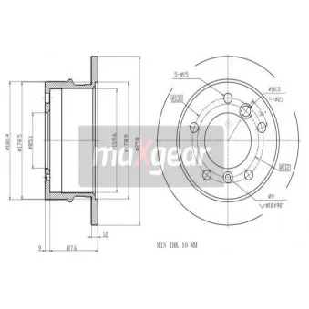 Jeu de 2 disques de frein arrière MAXGEAR 19-0793