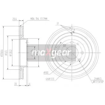 Jeu de 2 disques de frein avant MAXGEAR 19-0796MAX