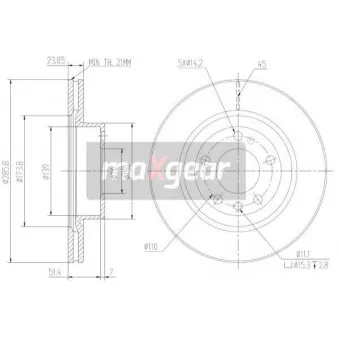 Jeu de 2 disques de frein avant MAXGEAR 19-0797