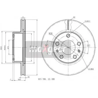 Jeu de 2 disques de frein arrière MAXGEAR 19-0798