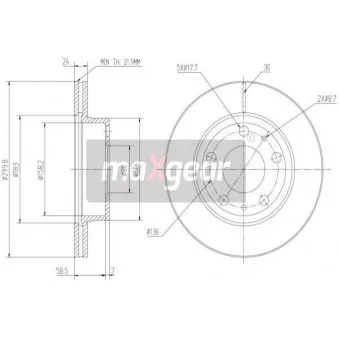 Jeu de 2 disques de frein avant MAXGEAR 19-0799