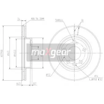 Jeu de 2 disques de frein avant MAXGEAR 19-0801