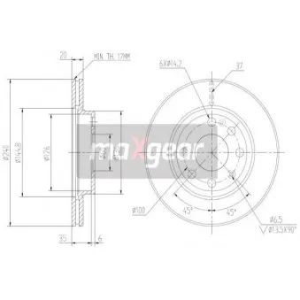 Jeu de 2 disques de frein avant MAXGEAR 19-0805