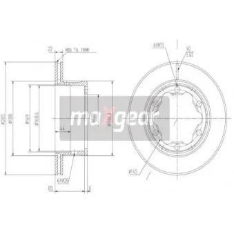 Jeu de 2 disques de frein arrière MAXGEAR 19-0809